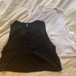 SET - two free people ribbed cropped tank tops
